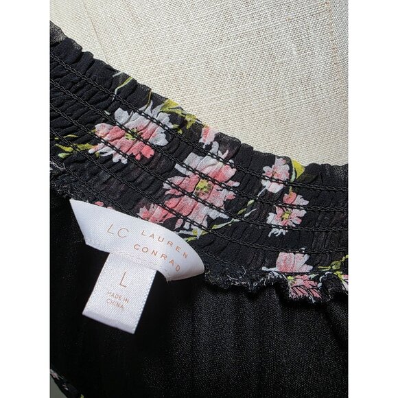 Off-The-Shoulder Floral Maxi Dress With Smocked Neckline & Belted Waist - Picture 8 of 8